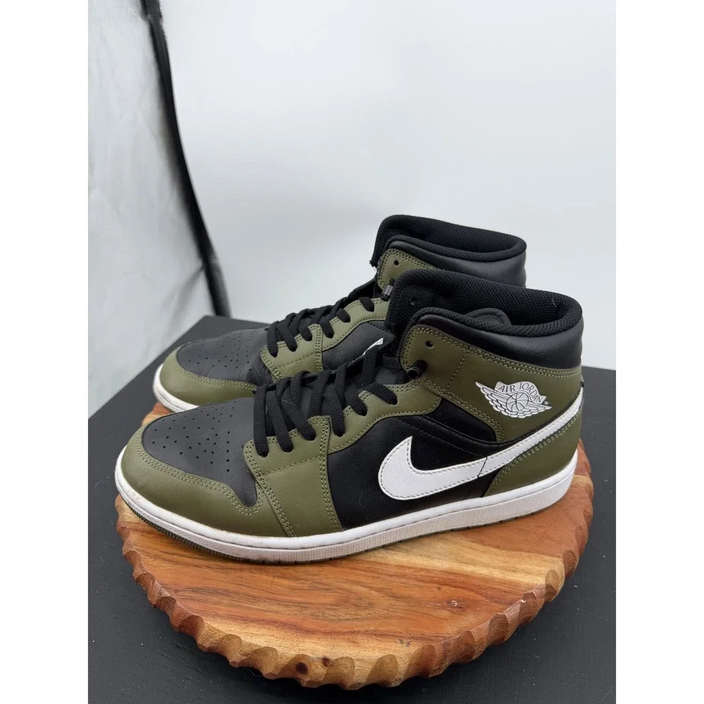 Jordan 1 Mid Sneaker Mens 11.5 Olive Black DQ8426-092 High Top Basketball Shoes